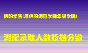 信阳学院在湖南历年招生计划录取人数投档分数