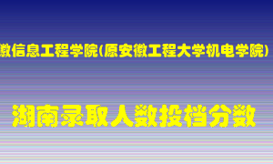 安徽信息工程学院在湖南历年招生计划录取人数投档分数