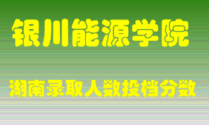 银川能源学院在湖南历年招生计划录取人数投档分数