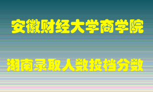 安徽财经大学商学院在湖南历年招生计划录取人数投档分数