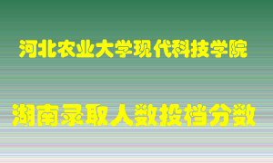 河北农业大学现代科技学院在湖南历年招生计划录取人数投档分数