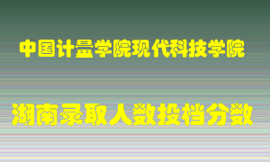 中国计量学院现代科技学院在湖南历年招生计划录取人数投档分数