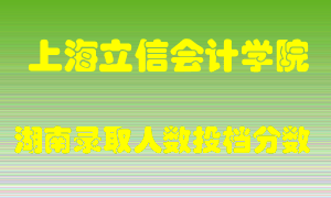 上海立信会计学院在湖南历年招生计划录取人数投档分数