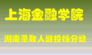 上海金融学院在湖南历年招生计划录取人数投档分数