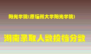 阳光学院在湖南历年招生计划录取人数投档分数