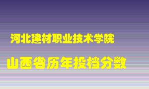 
河北建材职业技术学院
在山西历年录取分数