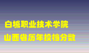 
白城职业技术学院
在山西历年录取分数