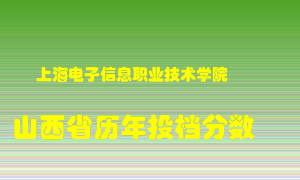 
上海电子信息职业技术学院
在山西历年录取分数