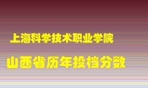 
上海科学技术职业学院
在山西历年录取分数