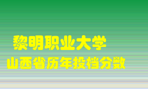 
黎明职业大学
在山西历年录取分数