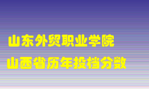 
山东外贸职业学院
在山西历年录取分数