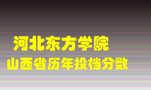 
河北东方学院
在山西历年录取分数