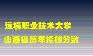 
运城职业技术大学
在山西历年录取分数