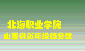 
北海职业学院
在山西历年录取分数