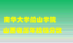 
南华大学船山学院
在山西历年录取分数