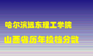 
哈尔滨远东理工学院
在山西历年录取分数