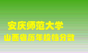 
安庆师范大学
在山西历年录取分数