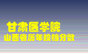 
甘肃医学院
在山西历年录取分数