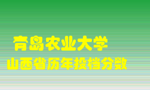 
青岛农业大学
在山西历年录取分数