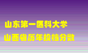 
山东第一医科大学
在山西历年录取分数