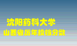 
沈阳药科大学
在山西历年录取分数