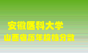 
安徽医科大学
在山西历年录取分数