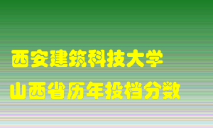 
西安建筑科技大学
在山西历年录取分数