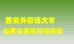 
西安外国语大学
在山西历年录取分数