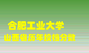 
合肥工业大学
在山西历年录取分数