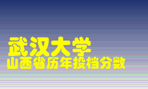 
武汉大学
在山西历年录取分数