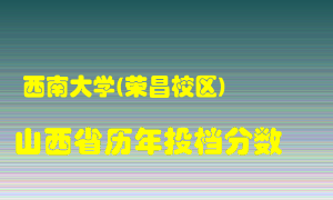 
西南大学在山西历年录取分数