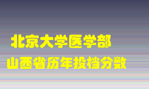 
北京大学医学部
在山西历年录取分数