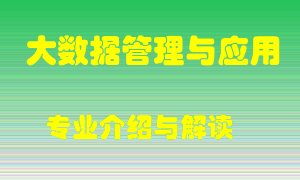 大数据管理与应用专业介绍，大数据管理与应用好吗？大数据管理与应用就业怎么样