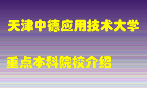 天津中德应用技术大学怎么样，天津中德应用技术大学排多少名