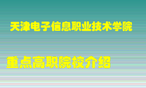 天津电子信息职业技术学院怎么样，天津电子信息职业技术学院排多少名