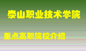 泰山职业技术学院怎么样，泰山职业技术学院排多少名