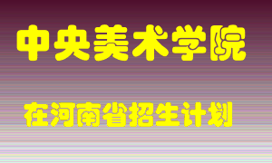 中央美术学院2022年在河南招生计划录取人数