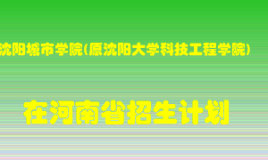 沈阳城市学院(原沈阳大学科技工程学院)2022年在河南招生计划录取人数