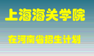 上海海关学院2022年在河南招生计划录取人数