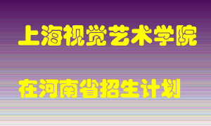 上海视觉艺术学院2022年在河南招生计划录取人数