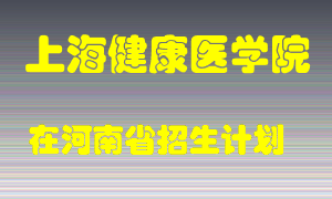 上海健康医学院2022年在河南招生计划录取人数