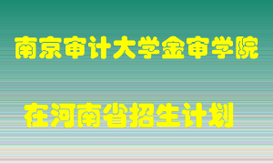 南京审计大学金审学院2022年在河南招生计划录取人数