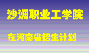 沙洲职业工学院2022年在河南招生计划录取人数