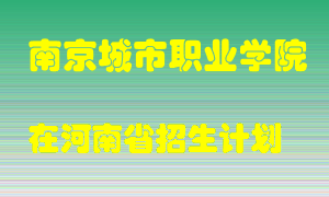 南京城市职业学院2022年在河南招生计划录取人数