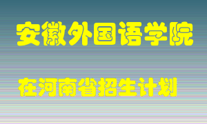 安徽外国语学院2022年在河南招生计划录取人数