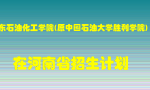 山东石油化工学院(原中国石油大学胜利学院)2022年在河南招生计划录取人数