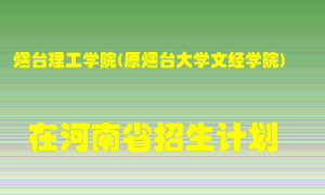 烟台理工学院(原烟台大学文经学院)2022年在河南招生计划录取人数