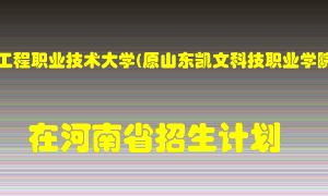 山东工程职业技术大学(原山东凯文科技职业学院)2022年在河南招生计划录取人数