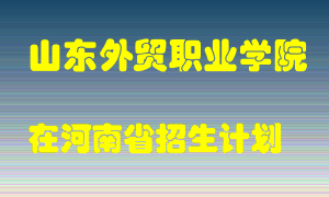 山东外贸职业学院2022年在河南招生计划录取人数