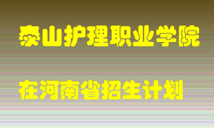 泰山护理职业学院2022年在河南招生计划录取人数